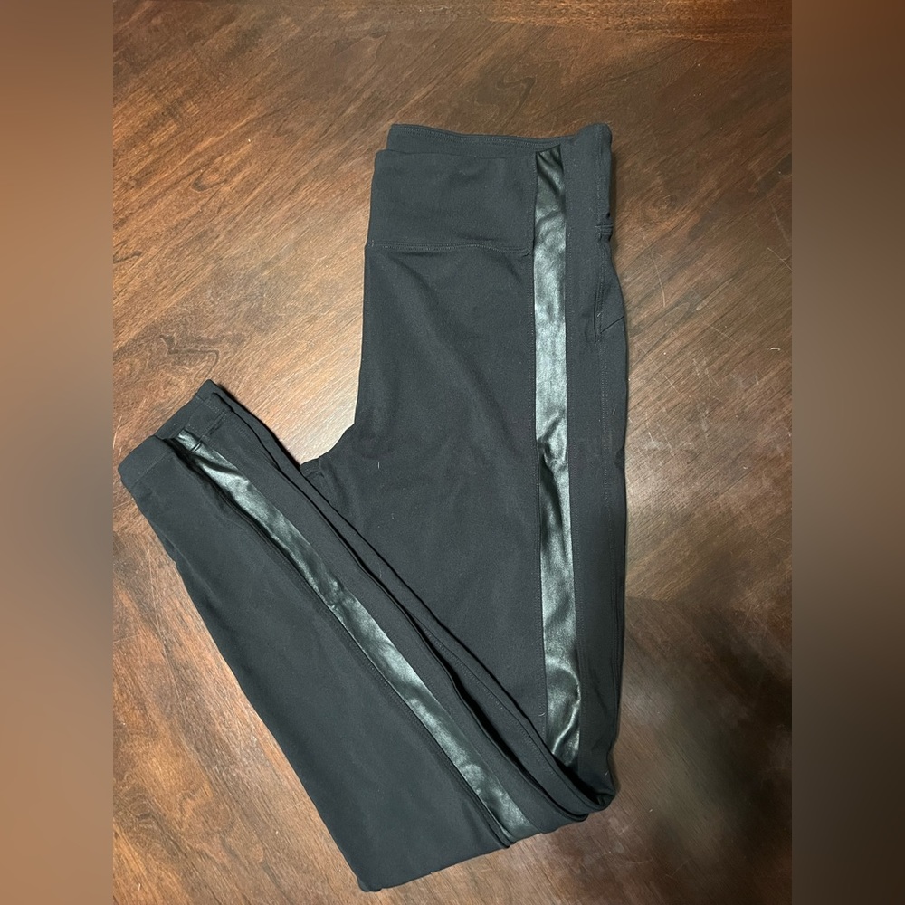 Leather Strip Athleta Leggings